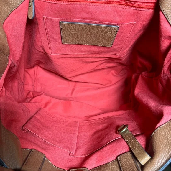 J.Crew All Day Leather Tote Bag Roasted Chestnut Brown Shoulder Handbag - Picture 4 of 11